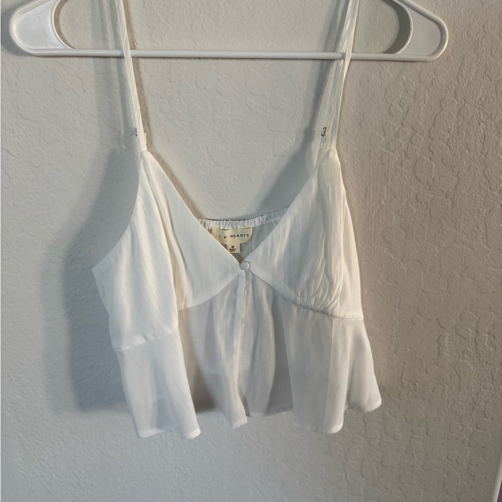 NWT LA Hearts/Pac Sun White Camisole Crop Top